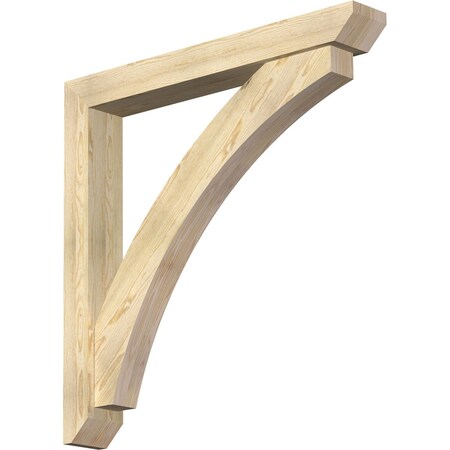 Ekena Millwork Thorton Slat Rough Sawn Bracket w/ Offset Brace, Douglas Fir, 6"W x 44"D x 44"H BKT0604X44X44THR06RDF